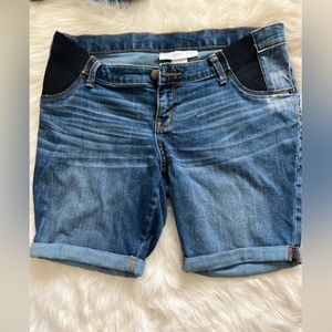 Denim maternity Bermuda shorts